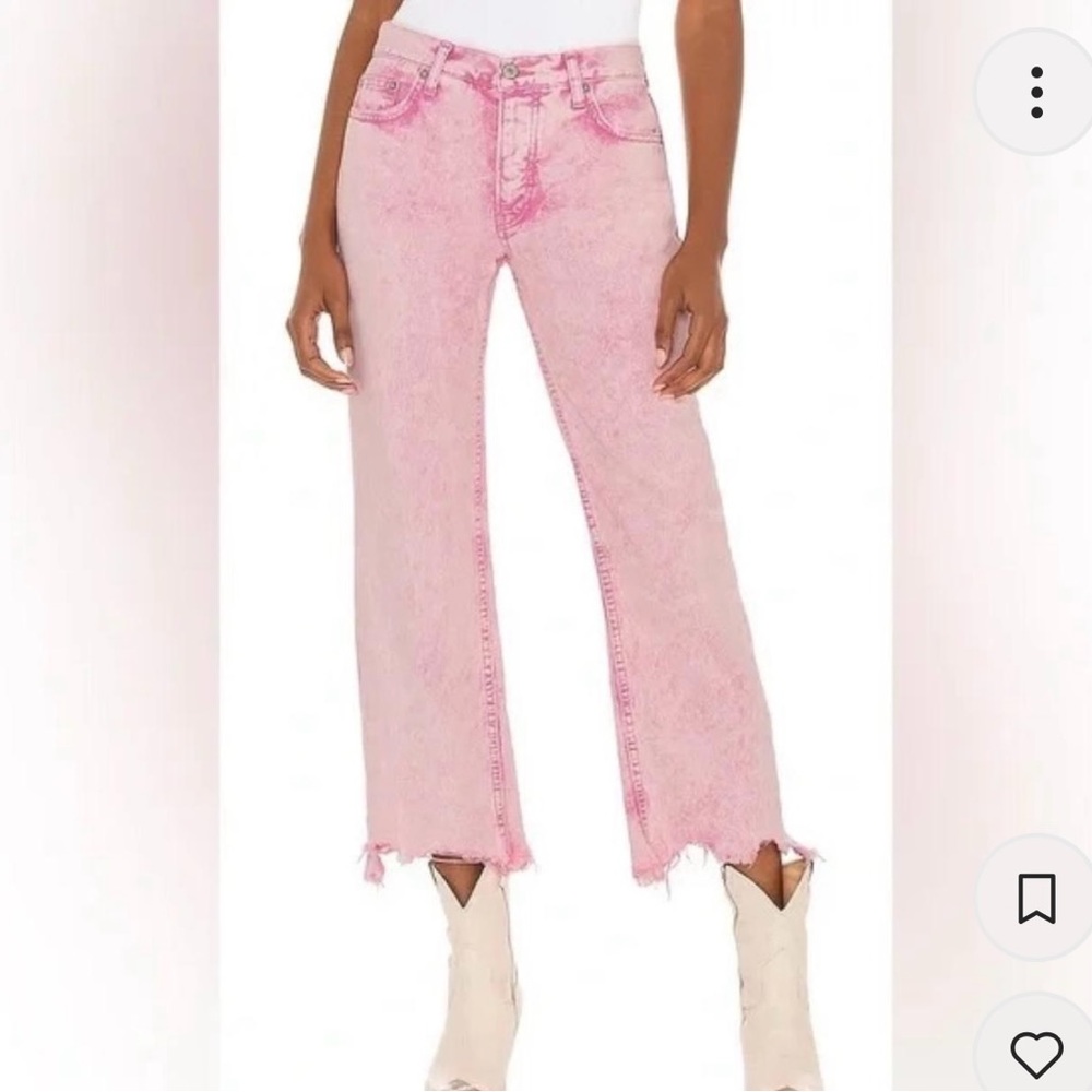 Free people pink jeans. Lower waisted